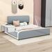 Latitude Run® Eleisa Full Size PU Platform Bed w/ Storage Nightstand Wood & /Upholstered/Faux leather in Gray | 36 H x 73 W x 81 D in | Wayfair