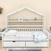 Harper Orchard Jarom House Beds Storage Bed in White | 70 H x 57 W x 77 D in | Wayfair 766CC7FFFA384210B3F178DFC264F4D2