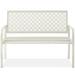 Winston Porter Indoor Outdoor Steel Garden Bench W/Geometric Backrest, Foot Levelers - Light Gray in White | Wayfair