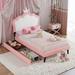 Gemma Violet Upholstered Princess Platform Bed in Pink | Twin | Wayfair 520B3734FF5841DC849005822CAA0F06