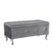 House of Hampton® Upholstered Storage Ottoman Bench For Bedroom End Of Bed Faux Leather Rectangular Storage Benches Footrest w/ Crystal Buttons For Living Room Entryw | Wayfair