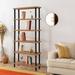 Latitude Run® Etagere Bookcase Wood in Gray/Black | 66.34 H x 31.5 W x 11.02 D in | Wayfair 1767BEA501C54CBC8E9135EFD9D1C5CE