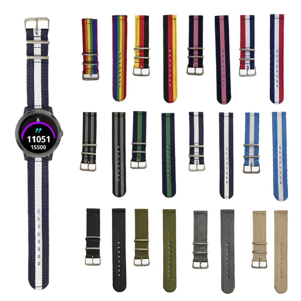 Nylon Canvas Strap Für Garmin Vivoactive3/4 Smart Uhr Band Für Huami Amazfit Bip/Gtr/Gts Armband für Huawei Uhr GT 2 & GT Image