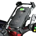 Motorrad-Telefonhalter 15 W kabellos + QC 3.0 USB-Ladegerät GPS-Halterung Ständer