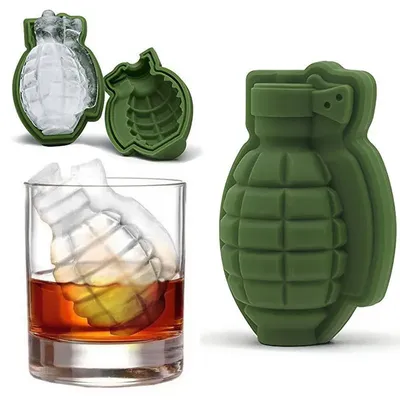 3D Ice Cube Mold Grenade Shape Ice Cream Maker Bar Drinks Whiskey Wine Ice Maker Silicone Kitchen