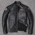 Motorrad Echt lederjacke für Männer Stil Biker jacken schlanke Rindsleder Frühlings mantel Männer