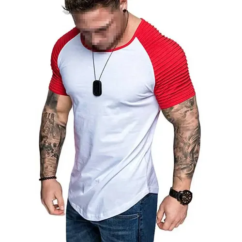 Herrenmode Fitness Tops T-Shirts 2023 neue T-Shirt Männer Sommer Kurzarm O-Ausschnitt gestreift