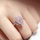 Massives 14 Karat Weißgold au585 Platin pt950 rosa 2 Karat Teardrop Diamantring girly umgeben von