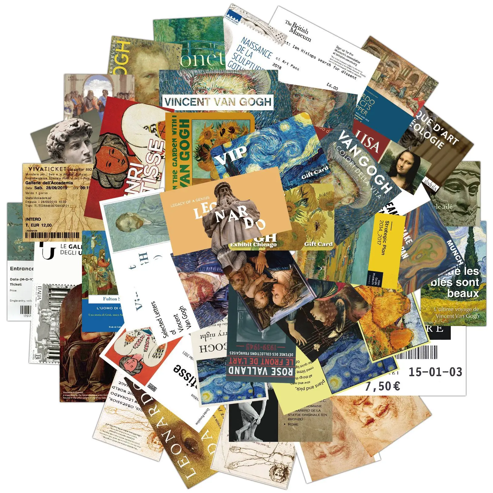 Museum of Art Aufkleber literarische Ölgemälde Aufkleber, 50 stücke DIY Dekoration Briefmarke Aufkleber für Laptop Wasser flasche Image