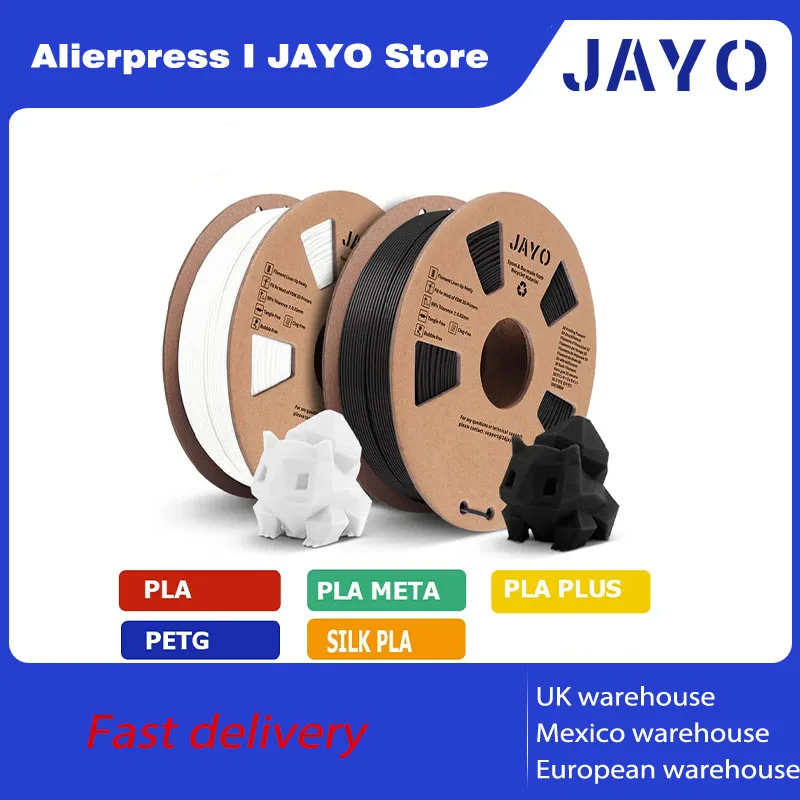 JAYO 3D-Drucker-Filament PETG/PLA+/SEIDE/PLA/Marmor/HolzTPU/ABS 2 Rollen 1,75 mm Filament Umweltmaterial für 3D-Stift und Drucker Image