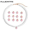 Rosa Herz 12 Konstellation Perle Perlen Halskette Für Frauen Sternzeichen Choker Halsketten