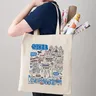 Seoul Korea Themen Canvas Einkaufstasche Seoul Souvenir Geschenk Seoul City Umhängetasche für