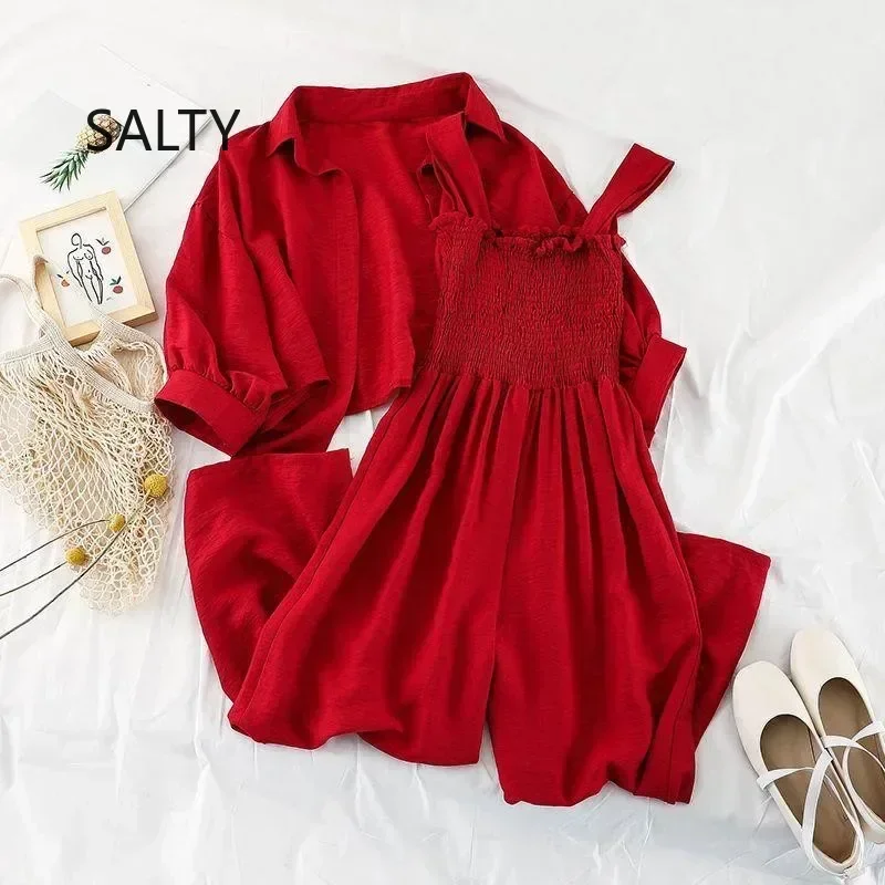 2023 neue Frühlings frauen setzen koreanische Mode Mode lose übergroße zweiteilige upf Kleidung mit Overall lässige weibliche Sets Image