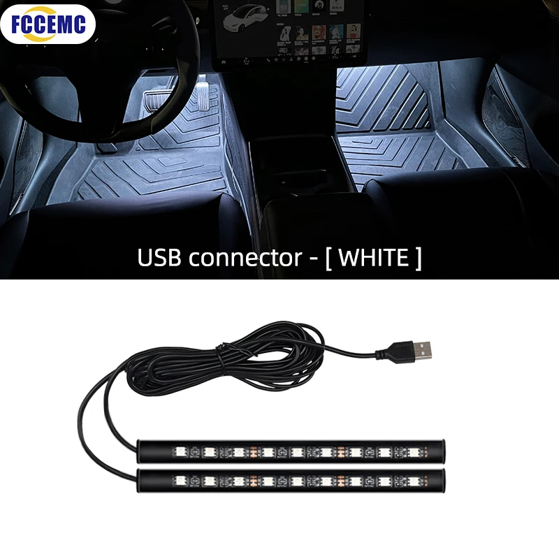 9 LED Auto Innen Hintergrundbeleuchtung Umgebungs Stimmung Fuß Licht mit USB Feuerzeug Dekorative Atmosphäre Lampe Auto Zubehör 12 V Image