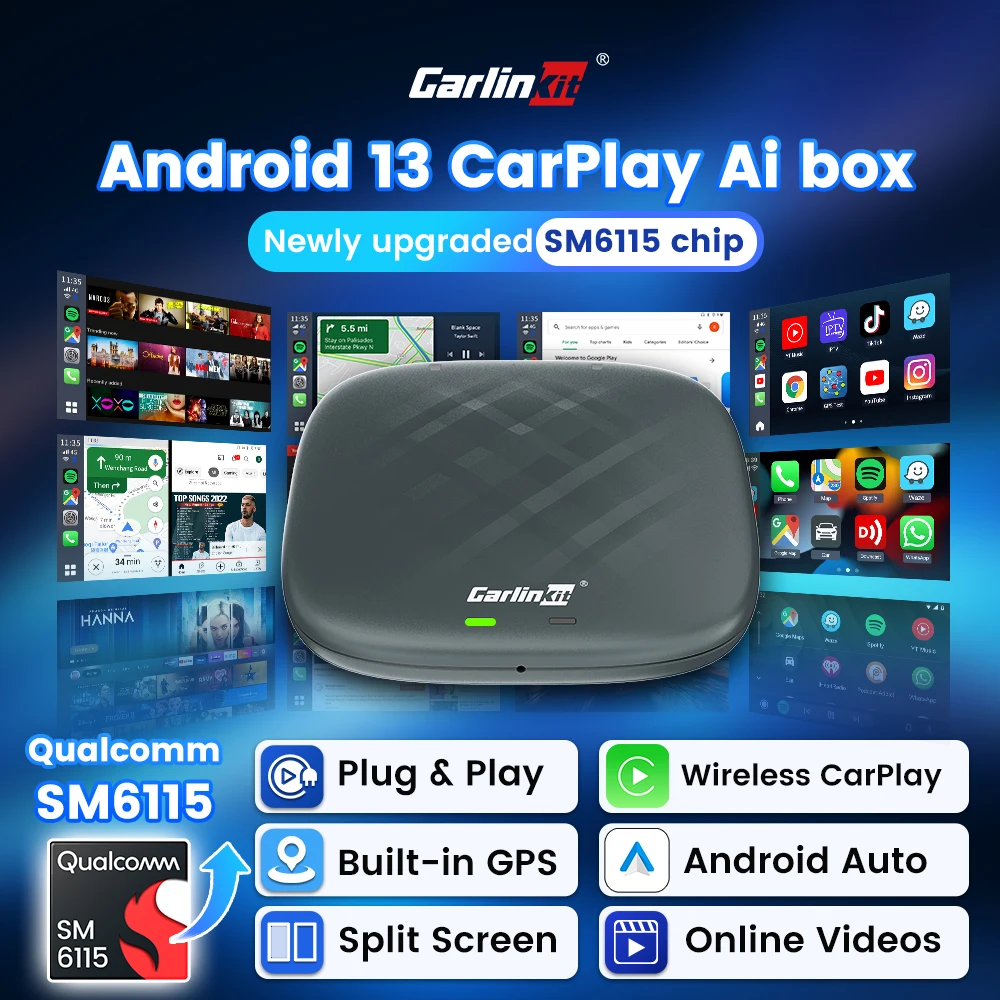 Carlinkit CarPlay Ai Box Drahtlose CarPlay Drahtlose Android Auto Android All in One Box Für BMW VW KIA Benz 4 + 64G LTE Play shop Image
