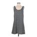 Madewell Casual Dress Scoop Neck Sleeveless: Gray Print Dresses - Women's Size Small