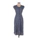 Philosophy Republic Clothing Casual Dress - Shirtdress: Blue Print Dresses - Women's Size 6