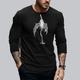 gardien du dragon x lu T-shirt manches longues en coton pour homme, streetwear, créature mythique, dragon doré, style foncé