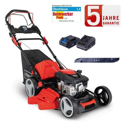Benzin Rasenmäher MS173-51E 4,1PS Antrieb E-Start 51cm + 2.Messer - Scheppach
