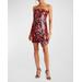 Ari Strapless Animal-print Sequin Mini Dress