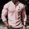 Graphic Notes de musique Mode Design Décontractées Homme 3D effet Chemise Henley Shirt T-shirt gaufré Sport extérieur Casual Vacances T-shirt Blanche Rose Claire Bleu manche longue Henley Chemise