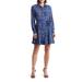 Snakeskin Print Long Sleeve Chiffon Shirtdress