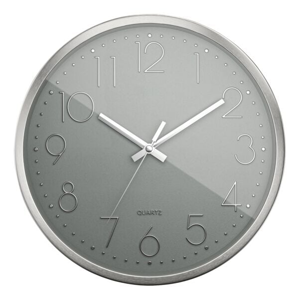 Mebus Quarzwanduhr - Aluminium - 30 cm grau Image
