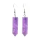 KFT – boucles d'oreilles à prisme hexagonal en cristal naturel Rose Quartz améthyste Fluorite