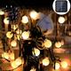 Solar Outdoor Waterproof LED Spherical Exterior Light 6m/7.5m/12m for Garden Christmas Holiday Camping Party Outdoor Decoration 8 Lighting Modes 30/50/100LEDs