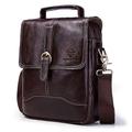 Men's Crossbody Bag Shoulder Bag Messenger Bag Nappa Leather Cowhide Daily Zipper Solid Color Light Brown Dark Brown Brown