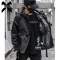 Vestes tactiques coupe-vent pour hommes Streetwear Hip Hop noir coupe-vent à capuche automne 2022