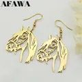 Boucles d'oreilles pendantes tête de cheval animal pour femme boucle d'oreille goutte de document