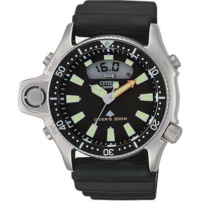 Taucheruhr CITIZEN "Promaster Diver", schwarz (schwarz, schwarz), Armbanduhren, Armbanduhr, Quarzuhr, Herrenuhr, bis 20 bar wasserdicht, Datum Image