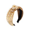 fasce per capelli con perle per donna, fasce per capelli con perline antiscivolo, fasce per capelli larghe con nodo superiore, fascia per capelli nera bianca in oro rosa con perle, accessori per