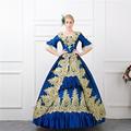 Rococò Vittoriano 18° Secolo Lunghezza al pavimento Lunghezza lunga Vestito Costume da festa Mascherata Taglie Forti Normale Su misura Floreale Abito da ballo Costume Per donna Reale Feste Balli di