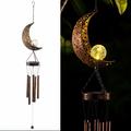 Carillon Éolien Solaire Mobile led Lune Suspendu Lumière Étanche Extérieur Décoratif pour Jardin
