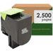 Lexmark 801SK Black Remanufactured Toner Cartridge for CX310 CX410 CX510 Laser Printer [2 500