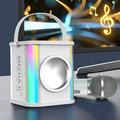 kosheko Portable Karaoke Colorful Light Wireless Speakers K-song with Microphone 15W High Power HiFi Stereo Sound Subwoofer Bluetooth Speakers 4000mA Large Battery White