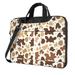 ZICANCN Laptop Case 14 inch Brown Tan Seamless Print Work Shoulder Messenger Business Bag for Women and Men