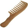 Wooden Comb Natural Green Sandalwood Massage Comb Handmade Wide Tooth Hair Comb Handmade Comb for Hair Care Hair Comb for Detangling Sandalwood Wide-tooth Natural Comb