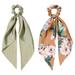 Bow Ponytails Hair Holders Hair Bands Elastic Hair Ties Cute Hair Scarf Ribbon for Girls and Women 2pcs Style:Style 4;