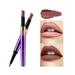 myvepuop 2024 Double Head Matte Lipstick With Lip Liner 2 In 1 Waterproof Long Lasting Lipstick Durable Velvet Lipstick Pen Pencil J One Size