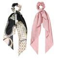 Bow Ponytails Hair Holders Hair Bands Elastic Hair Ties Cute Hair Scarf Ribbon for Girls and Women 2pcs Style:Style 3;