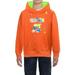 Colorful Letter Print Pullover Casual Cotton Hoodie Long Sleeve Hooded Sweatshirt With Pocket For Boys Orange 5 Years-6 Years