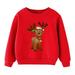 Hfolob Christmas Kids Child Baby Boy Girl Sweatshirt Letter Long Sleeve Cartoon Sweatshirt Tops Xmas Outfit Kids Clothes