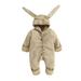 Baby Boy Girl Lamb Wool Onesie Cute Bunny Ears Hooded Rompers Winter Warm Cosplay Jumpsuits
