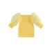 aturustex Kids Autumn Dress Off Shoulder Mesh Long Puff Sleeve Dress