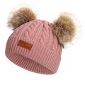 TMOYZQ Toddler Baby Girls Boys Winter Hat with Double Pom Pom Beanie Hats Baby Pom Beanies Thick Warm Soft Knit Hats Accessories for 1-11 Years Old Kids