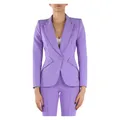 Elisabetta Franchi, Jackets, female, Purple, XS, Stretch Crepe Single-Breasted Jacket