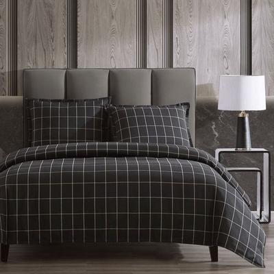 Windowpane Plaid Mini Comforter Set Black, Super K...